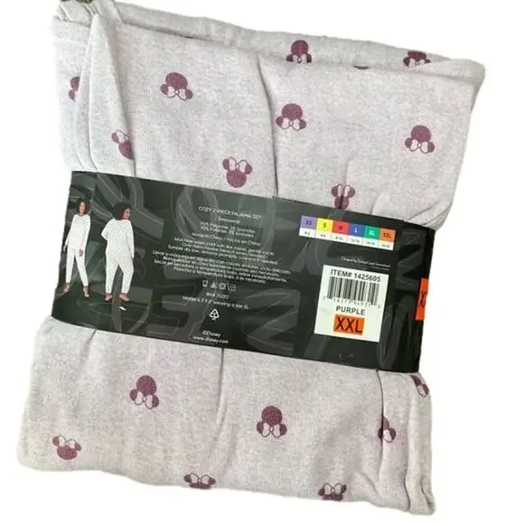 Disney Women's Pajamas Set Purple Size XXL NWT - Picture 2 of 6